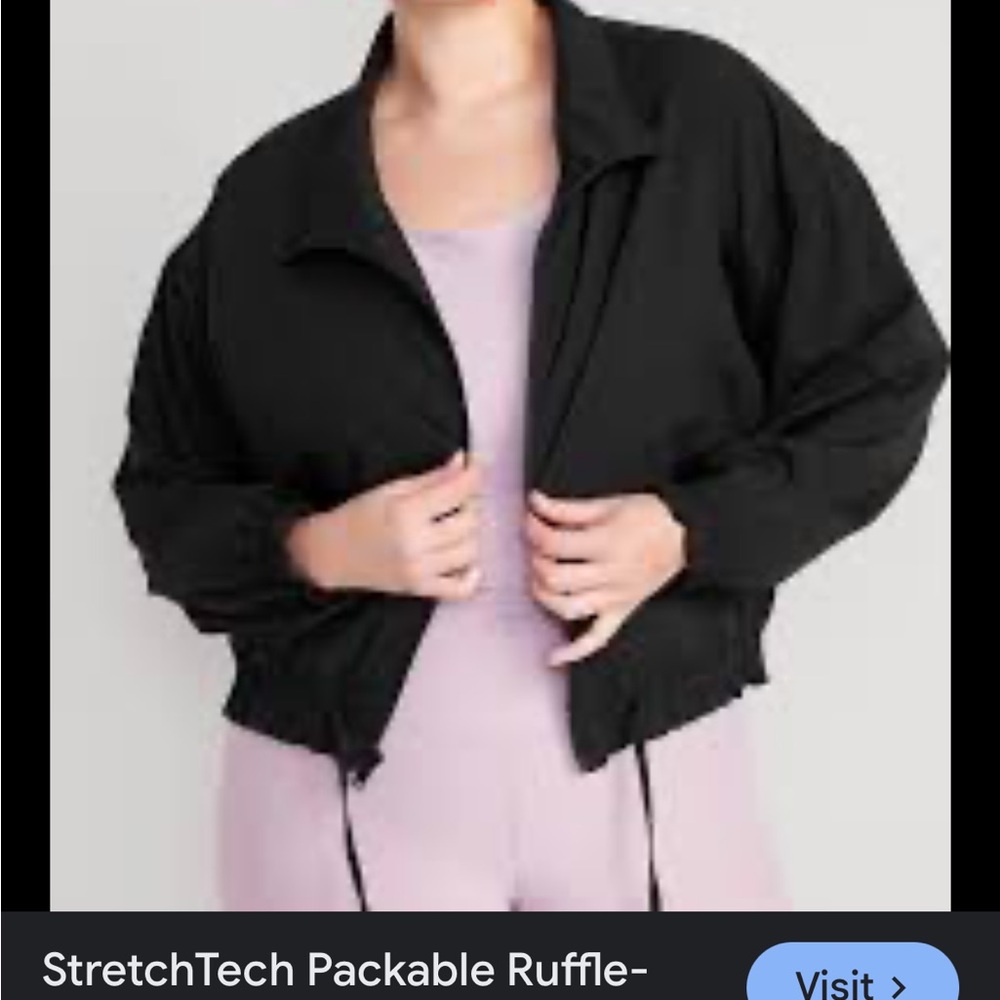 Old Navy Black StretchTech Ruffle Sweater